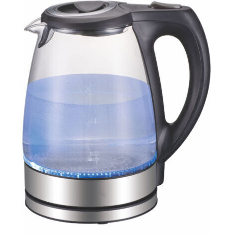 Bouilloire en verre 1,8 l 2200 W Acier inoxydable Bouilloire à thé 100% sans BPA Fonction maintien au chaud