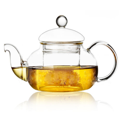 Bouilloire en verre de taille moyenne avec infuseur