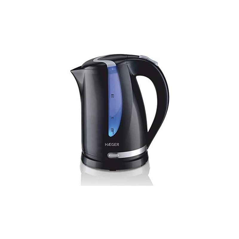 Blackness - Bouilloire électrique 1,7 Litre, 2200W, socle pivotant à 360°, élément chauffant dissimulé en acier inoxydable, protection contre