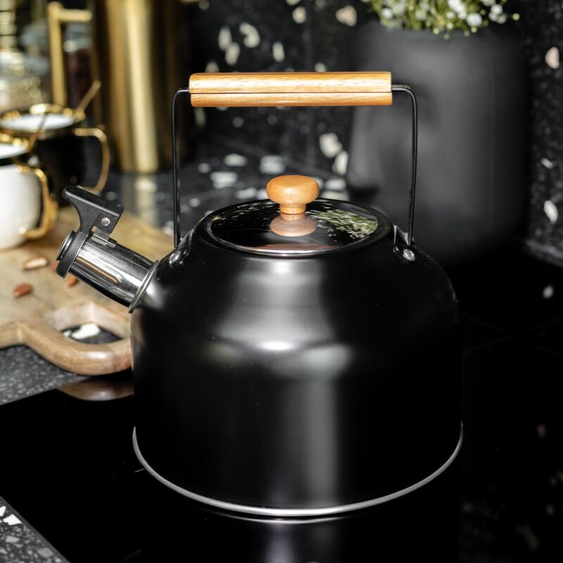 Bouilloire HANS noir avec manche en bois 3 l 990728