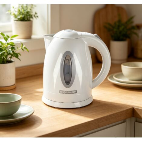 Bouilloire haute puissance Aigostar 1,7L, corps en plastique résistant, rotation 360° et arrêt automatique, chauffe rapide pour la cuisine quotidienne