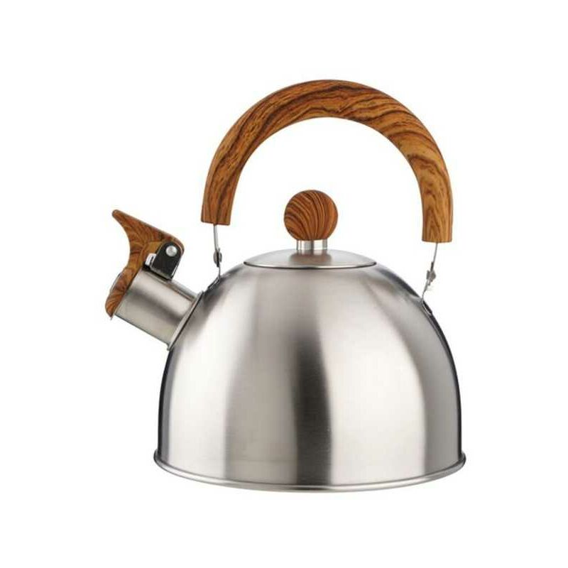 EVA - Bouilloire inox sifflante manche bois L.1,5
