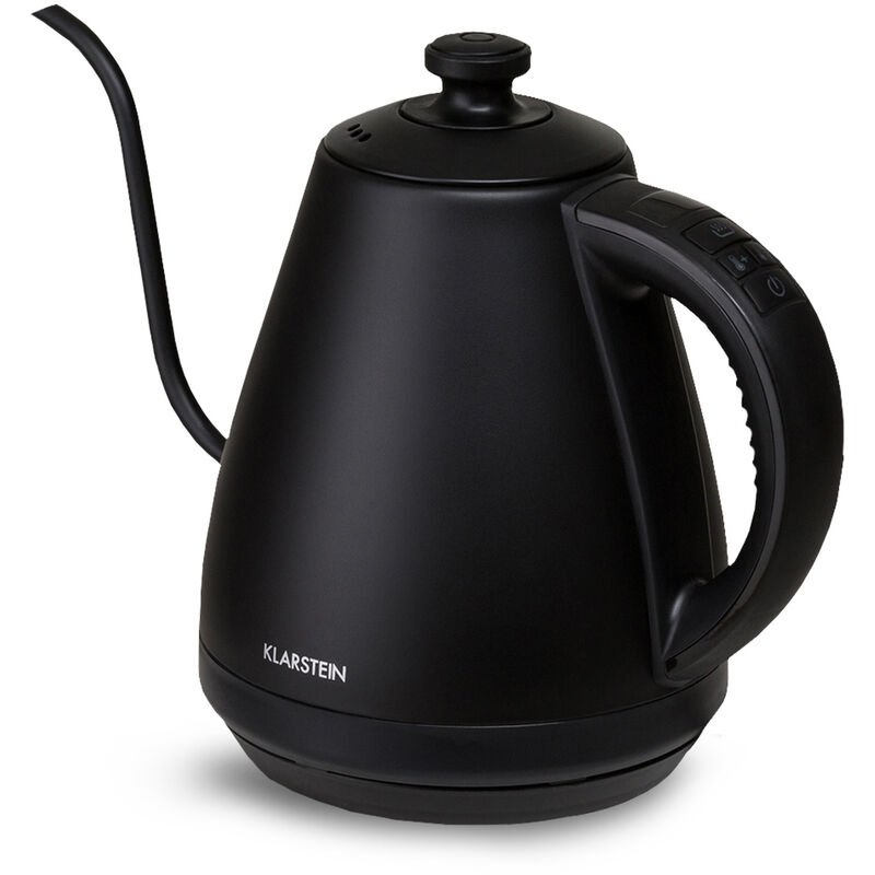 Klarstein - 2KW 1L Bouilloire Electrique, Bouilloire à Col de Cygne avec Temperature Reglable pour le Café et le Thé, Thermostat Réglable de 40-100