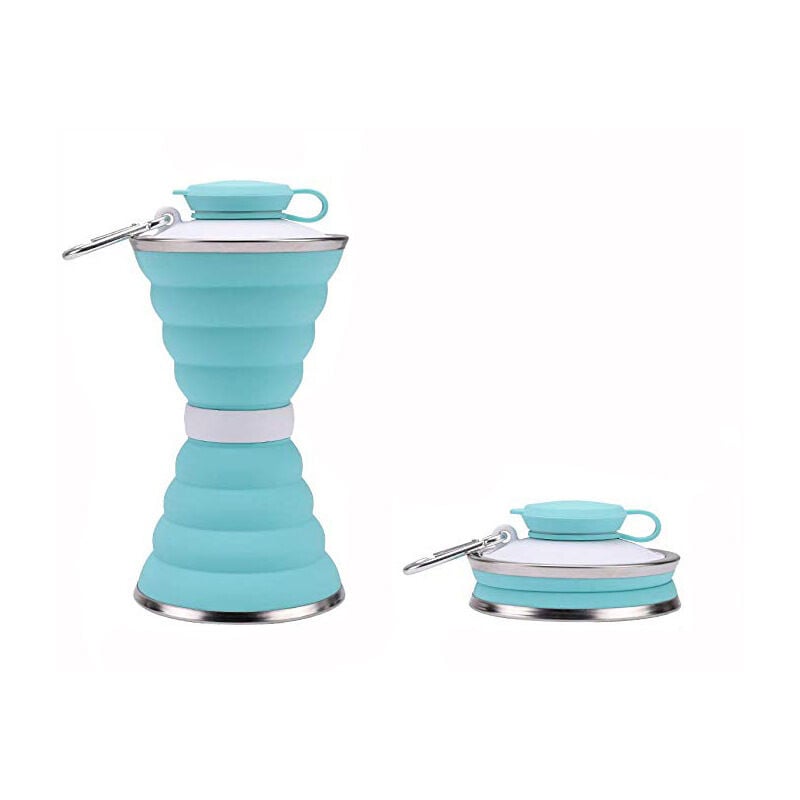 Bouilloire pliable – Bouilloire de voyage portable réutilisable en silicone anti-fuite pour le sport, la salle de sport en plein air, les voyages,