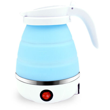 Bouilloire pliable en silicone 0.6L – Réchaud de camping léger – Résistante aux températures élevées – Idéale pour voyages et camping - 6L-bleu