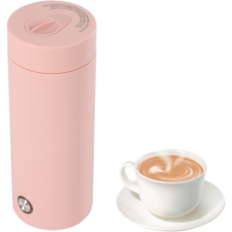 Bouilloire portable 400 ml Bouilloire de voyage Portable Kettle Bouilloire électrique portable Mini bouilloire électrique pour thé, lait, café (rose)