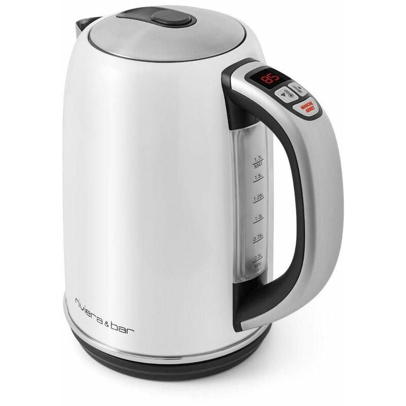Bouilloire à température réglable Serena BT541A - Riviera-et-Bar - Inox et blanc nacré
