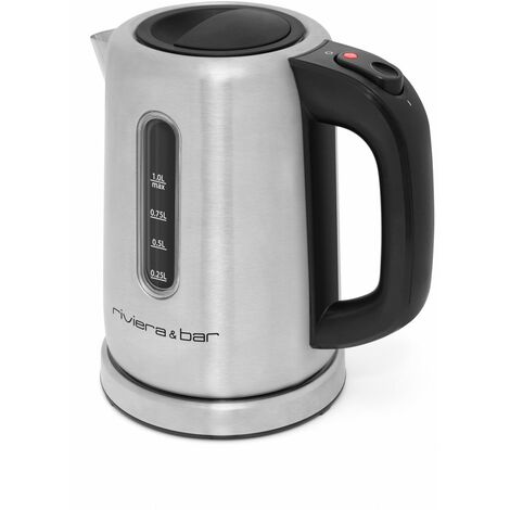 Bouilloire sans fil 1L 2000W inox satiné – Base pivotante 360° – Filtre anticalcaire – BBO350 – Riviera & Bar