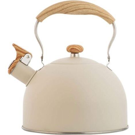 Bouilloire sifflante en acier inoxydable 2,5L – Compatible induction et gaz – Poignée ergonomique anti-brûlure – Sifflet fort