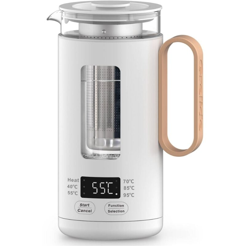 Naturamix - Bouilloire-théière 2en1 0.5l 500w blanc teazenevolution