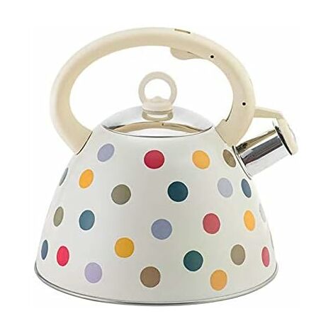 Bouilloire Théière Sifflante 3,5 Litres, Bouilloire à Sifflet En Inox, Poignée Résistante à La Chaleur, Pour Tous Types De Feux 22 22,5cm