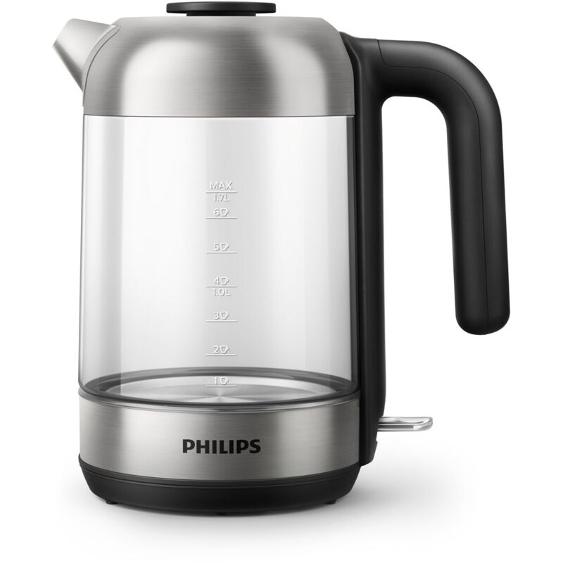 Philips - Bouilloire - 1.7L, couvercle à ressort, indicateur lumineux, verre, base pivotante (HD9339/80)