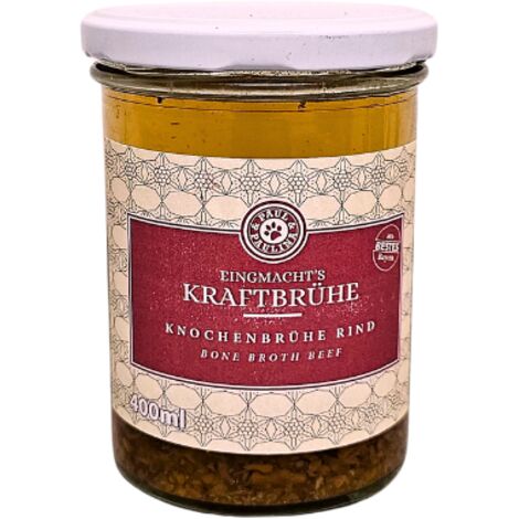 Bouillon de bœuf aux légumes cuits sur os pour chien 400 ml  Superaliment  Paul & Paulina
