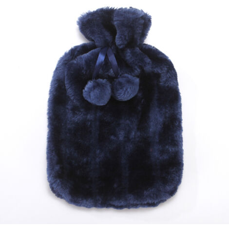 Bouillotte 2L bouillotte chauffante bouillotte adulte et enfant bouillotte isolante bouillotte lit peluche bouillotte, bleu