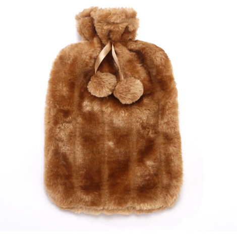 Bouillotte 2L bouillotte chauffante bouillotte adulte et enfant bouillotte isolante bouillotte lit peluche bouillotte, jaune