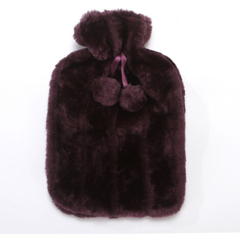 Bouillotte 2L bouillotte chauffante bouillotte adulte et enfant bouillotte isolante bouillotte lit peluche bouillotte, violet