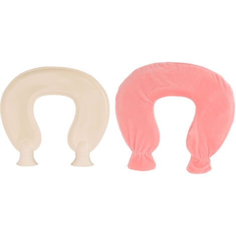 Bouillotte en forme de U pour cou et épaules, couverture douce et chaude, rose, 1L - Parfaite pour l'hiver