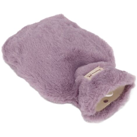 Bouillotte en Peluche 1000ml avec Couverture Lavable, Texture Antidérapante, Grande Ouverture, pour École et Bureau, Violet