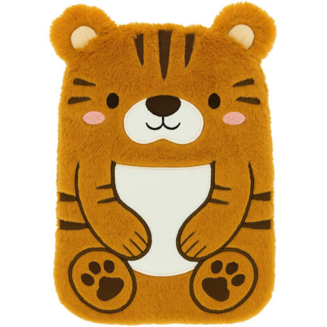 Bouillotte enfant tigre en fourrure douce
