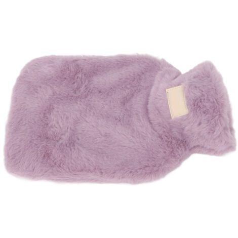Bouillotte PVC 1000ml avec housse polaire anti-fuite - Chauffant pour lit violet hiver