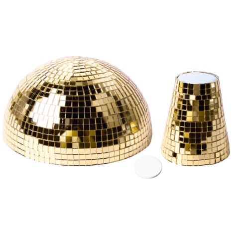 Boule à facettes champignon miroir brillant, décoration de table pour fête, ornements dorés pour maison, bar ou scène.