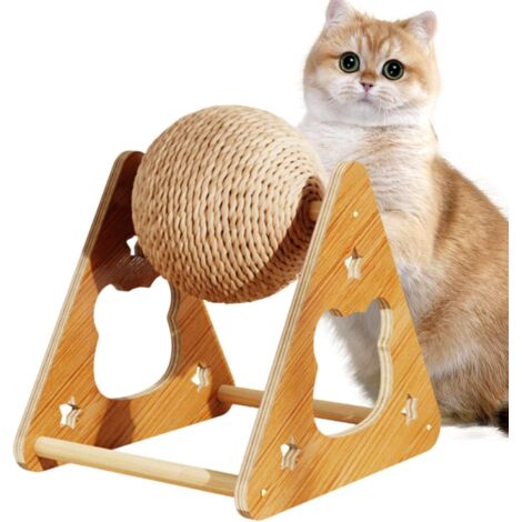 Boule à Griffes pour Chat - Jouet pour Chat Boule Sisal - Roue d'exercice
