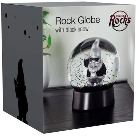 Boule à neige - WINKEE - Nain rock argent - Verre - Noir - Décoratif