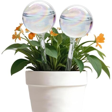 Boule Arrosage - 2 Pièces - Verre Transparent - Goutte À Goutte - Plante Intérieur Et Jardin - Décoration