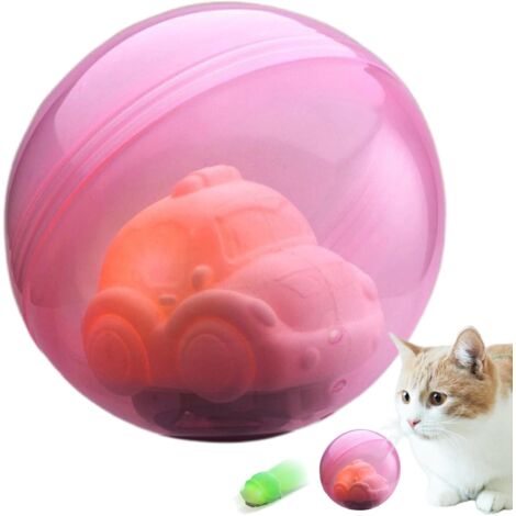 Boule automatique pour chat - Balles de jeu rechargeables avec lumière et