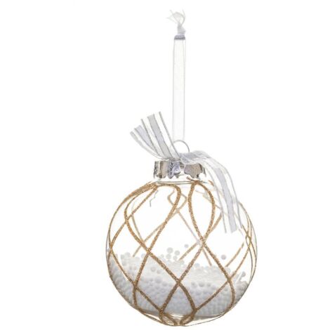 Boule avec billes à l'intérieur D.8cm or - Feeric lights & christmas
