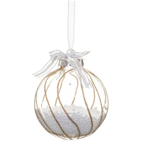 Boule avec billes à l'intérieur D.8cm or - Feeric lights & christmas