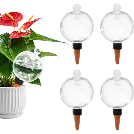 Boule D'arrosage - Lot De 4 - Céramique Et Polypropylène - Irrigation Automatique 500 Ml - Pour Plantes Intérieures Et Extérieures