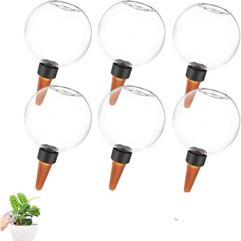 Boule D'arrosage - Lot De 6 - Céramique Et Polypropylène - Irrigation Automatique - Plantes Intérieures Et Extérieures - 500 Ml