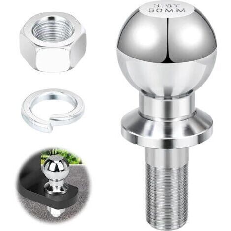 Boule d'attelage 50mm pour remorque - Capacité 3,5 tonnes - Acier robuste pour remorquage durable