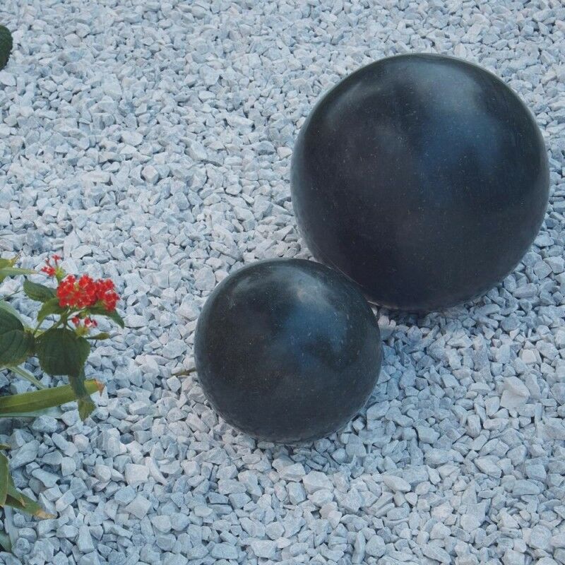 Boule déco jardin granit (grand format) - Noir 30 cm - Noir