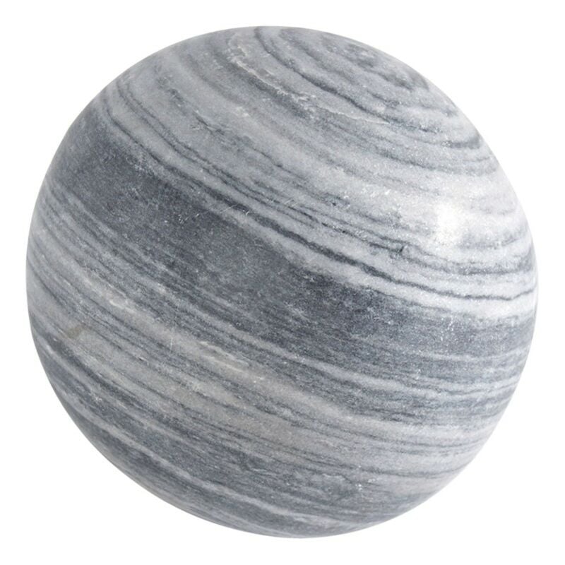 Jardinex - Boule déco jardin marbre effet rayé noir et blanc - Gris 30 cm