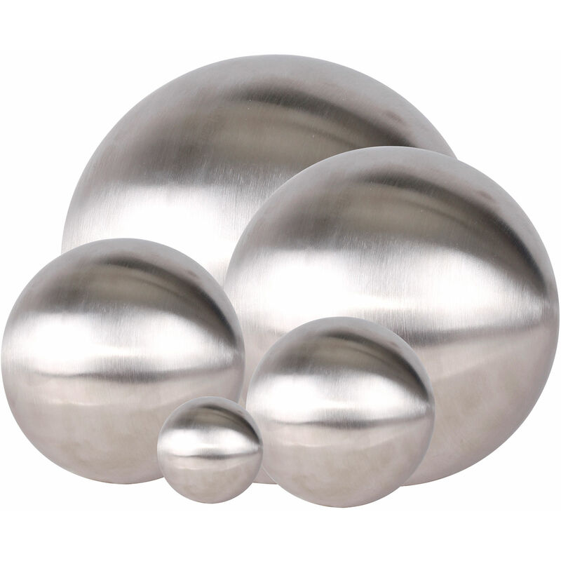 Spetebo - Boule décorative en acier inoxydable brossé mat - jeu de 3 (1x 15,20,30 cm chacun)