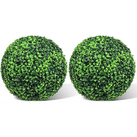 Boule De Buis Artificielle - 35 Cm - Résistante Aux Intempéries Et Aux UV - Pour Décoration Intérieure Et Extérieure - Lot De 2