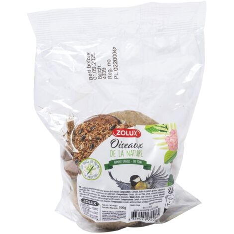 Boule de graisse géante 500 g pour oiseaux - zolux