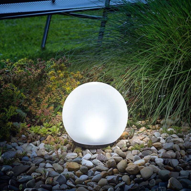 Boule solaire pour le jardin ⌀=20cm 7 couleurs 6500K résistant aux intempéries outdoor 102609 - Esotec