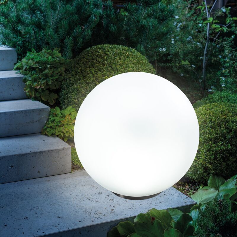 Esotec – Lampe solaire boule 50 cm avec 2 piquets – 7 couleurs RGB – Résistante aux intempéries – Éclairage jusqu'à 8h – 102612