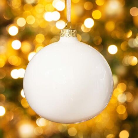 Boule de Noël blanc laiteux ø 10 cm