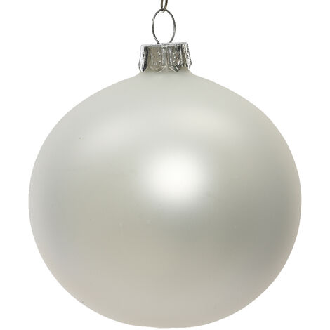 Boule de Noël blanche opaque ø 8 cm