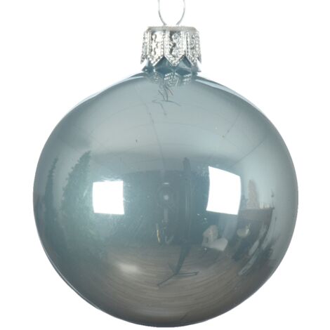 Boule de Noël bleu brillant Ø6cm