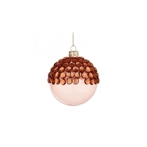 Boule de Noël Boule de Noël en verre Saumon JEWEL 8 cm