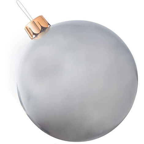 Boule de Noël Décoration de Noël intérieure et extérieure Boule gonflable extra large - Argent, 65 cm