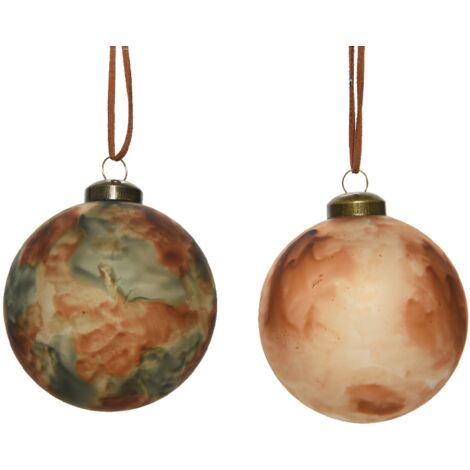 Boule de Noël dégradé marron-vert Ø8 cm