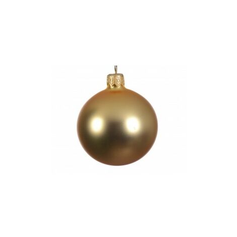 Boule de Noël en verre couleur or mat 8 cm
