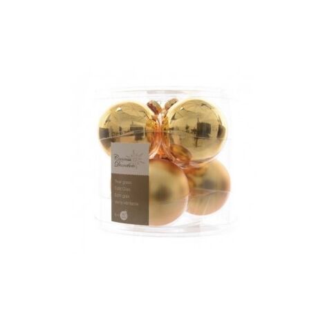 Boule de Noël en verre Gold Box 6 pièces 8 cm
