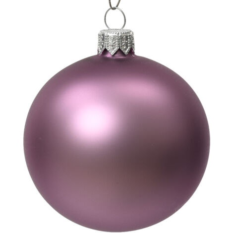 Boule de Noël en verre mat lilas cristal ø 10cm
